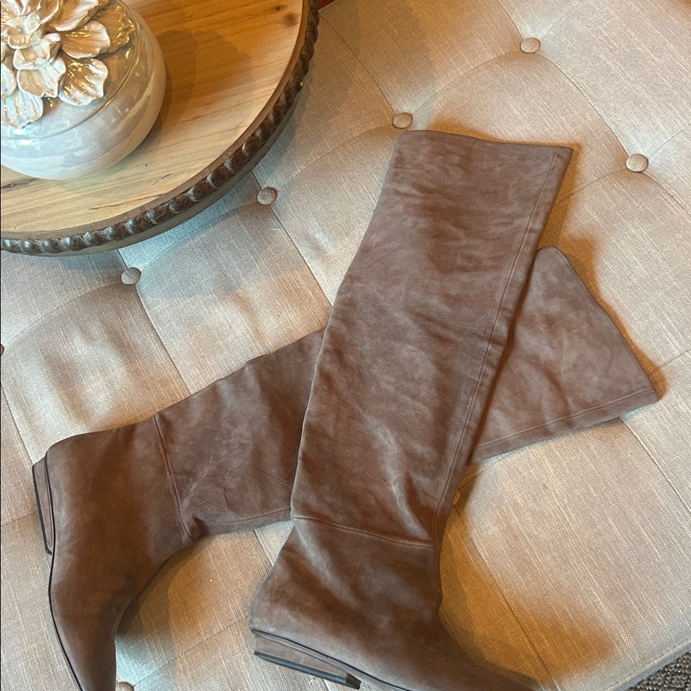 VIC MATIE Knee High Brown Suede Leather Boots